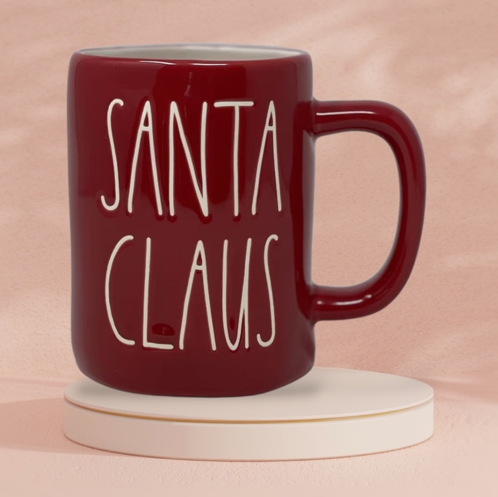 Rae Dunn Artisan Collection Red Christmas Holiday Coffee Mug, Santa Claus